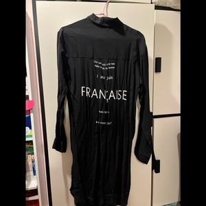 Long black French button up